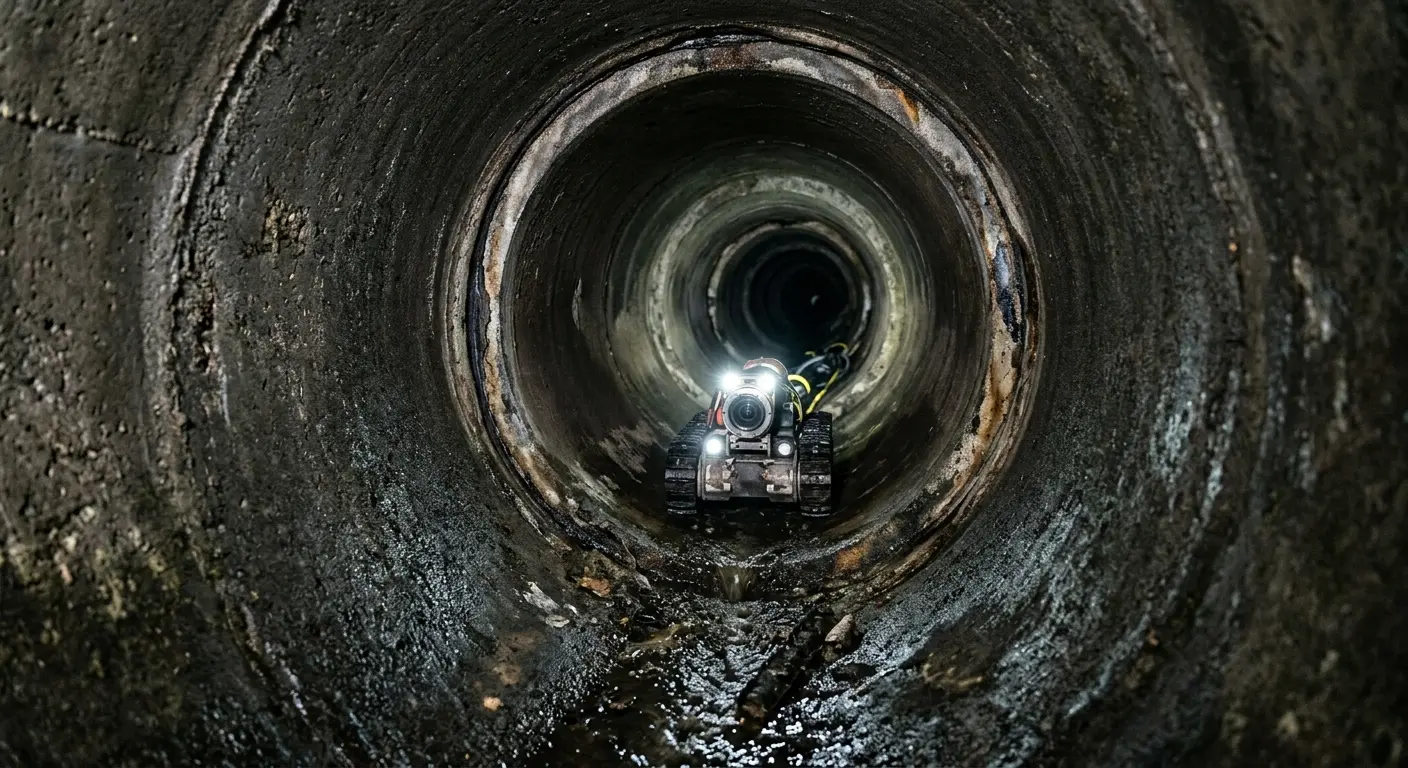 Robotic sewer camera inspecting pipe interior for Drain Snake Service in Potomac Park
